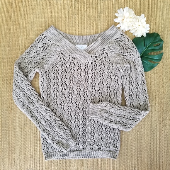 LOFT Sweaters - Ann Taylor LOFT Tan V-Neck Sweater
